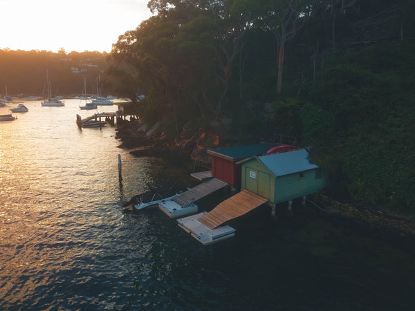 Beautiful Boathouses in the Sunset - Sailors Bay, Sydney, New South Wales, Australia
