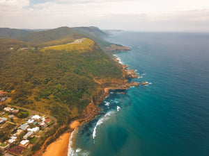 Colorful photo taken with a drone - Bald Hill lookout and Stanwell Park